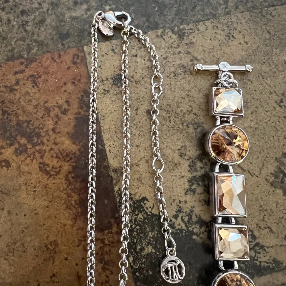 MYKA- RABAT SWAROVSKI Golden Yellow CRYSTAL NECKLACE & Bracelet - Picture 4 of 9